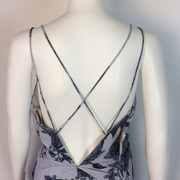 Fame and Partners Blue Floral Wrap Maxi Dress 0 - Picture 6 of 8